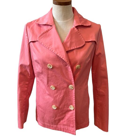 Vineyard Vines Short Cotton Pea Coat Pink S - Picture 1 of 5